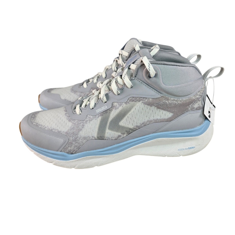 KEEN Leiki Mid Waterproof Hiking Boots Vapor Skyway Grey Blue 1030362 Womens 10